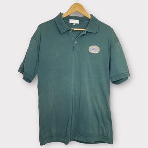 Raffles Hotel Singapore Green Collared Short Sleeve Polo‎ Shirt Embroidery XL